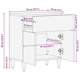vidaXL Nightstand with Door and Drawer Honey Brown 50 x 33 x 60 cm