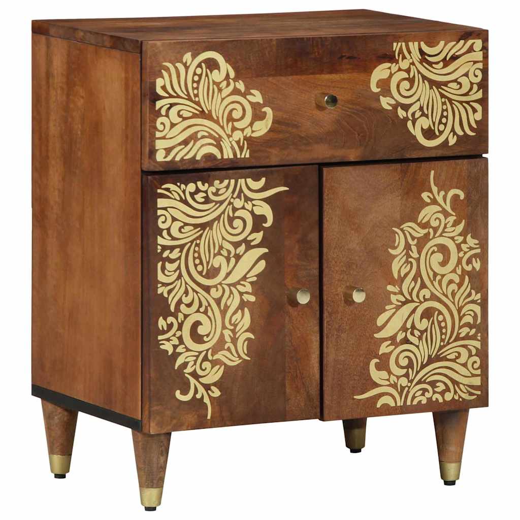 vidaXL Nightstand with Door and Drawer Honey Brown 50 x 33 x 60 cm