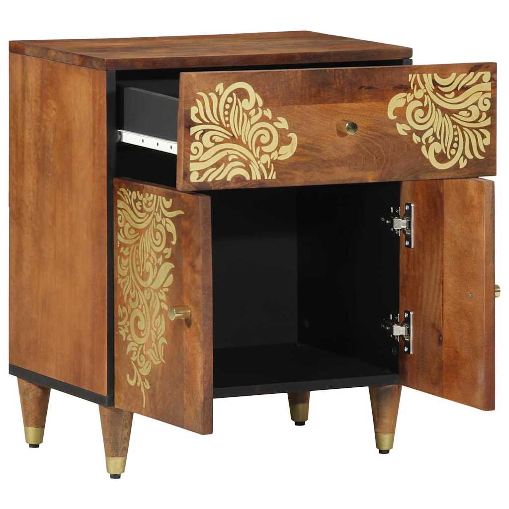vidaXL Nightstand with Door and Drawer Honey Brown 50 x 33 x 60 cm