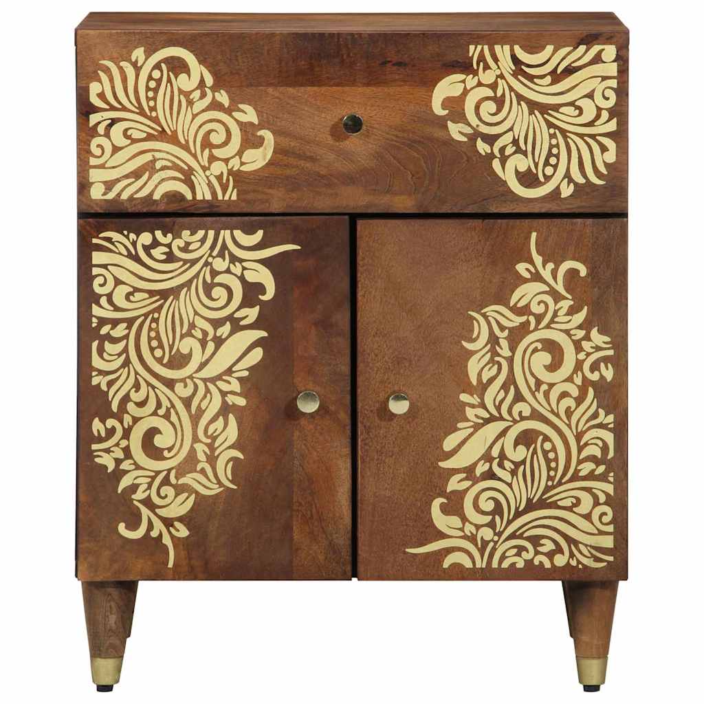 vidaXL Nightstand with Door and Drawer Honey Brown 50 x 33 x 60 cm