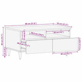 vidaXL Salontafel Honing bruin 80 x 54 x 40 cm Massief Mango Hout