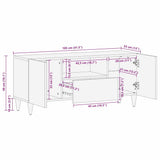 vidaXL TV Kast Honing bruin 105 x 33 x 46 cm Massief Mango Hout