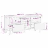 vidaXL TV Kast Honing bruin 100 x 33 x 46 cm Massief Mango Hout