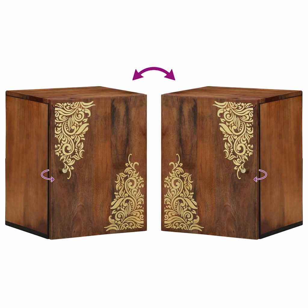 vidaXL Wandkast Honing bruin 38 x 33 x 48 cm Massief Mango Hout