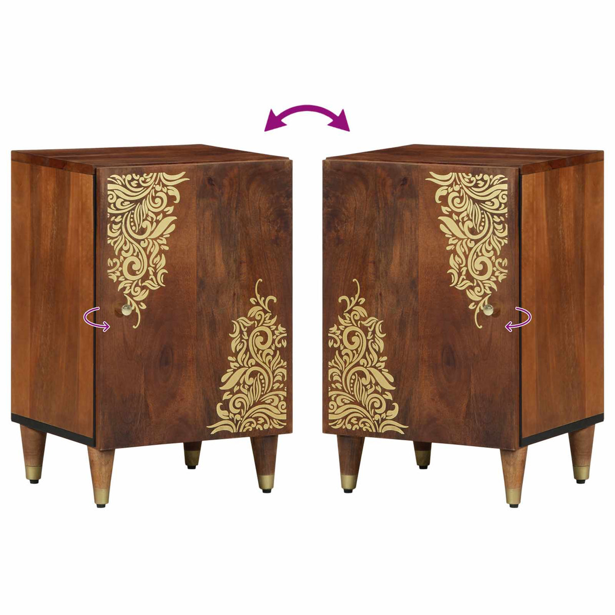 vidaXL Badkamerkast Grijs 38 x 33 x 58 cm Massief Mango Hout