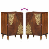 vidaXL Badkamerkast Grijs 38 x 33 x 58 cm Massief Mango Hout