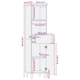 vidaXL Badkamerkast Honingbruin 38 x 33 x 160 cm Massief Mango Hout