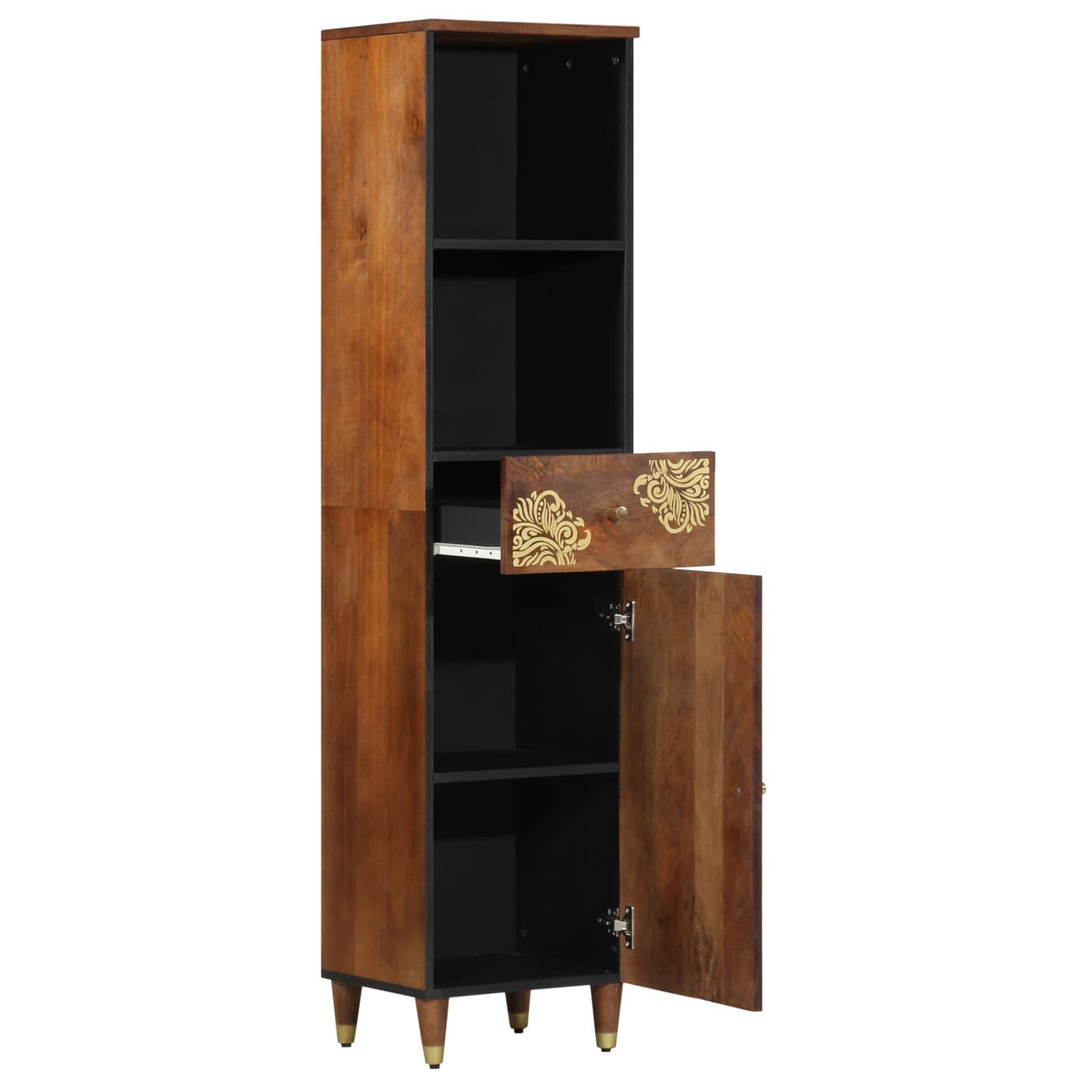 vidaXL Badkamerkast Honingbruin 38 x 33 x 160 cm Massief Mango Hout