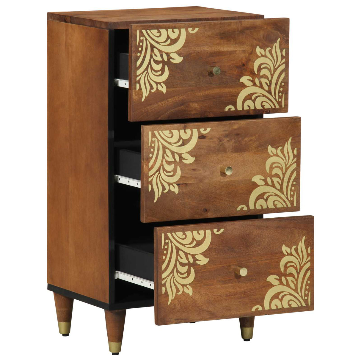 vidaXL Dressoir met lade Bruin 40 x 33 x 75 cm Massief Mango Hout