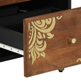 vidaXL Dressoir met lade Bruin 40 x 33 x 75 cm Massief Mango Hout