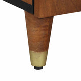 vidaXL Dressoir met plank Bruin 40 x 33 x 75 cm Massief Mango Hout