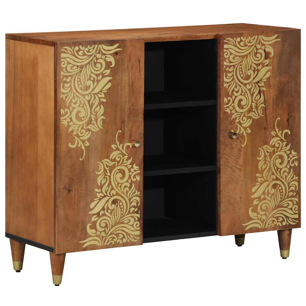 vidaXL Dressoir met plank Bruin 90 x 33 x 75 cm Massief Mango Hout