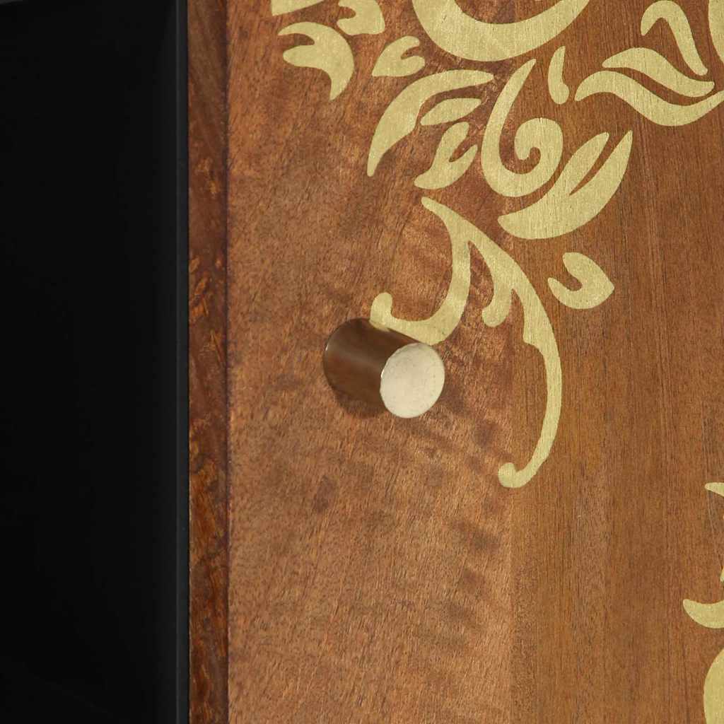 vidaXL Dressoir met plank Bruin 90 x 33 x 75 cm Massief Mango Hout