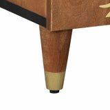 vidaXL Dressoir met plank Bruin 90 x 33 x 75 cm Massief Mango Hout