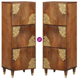 vidaXL Highboard met plank Bruin 40 x 33 x 110 cm Massief Mango Hout