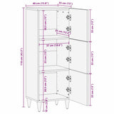 vidaXL Highboard met plank Bruin 40 x 33 x 110 cm Massief Mango Hout