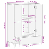 vidaXL Highboard met lade Bruin 60 x 33 x 100 cm Massief Mango Hout