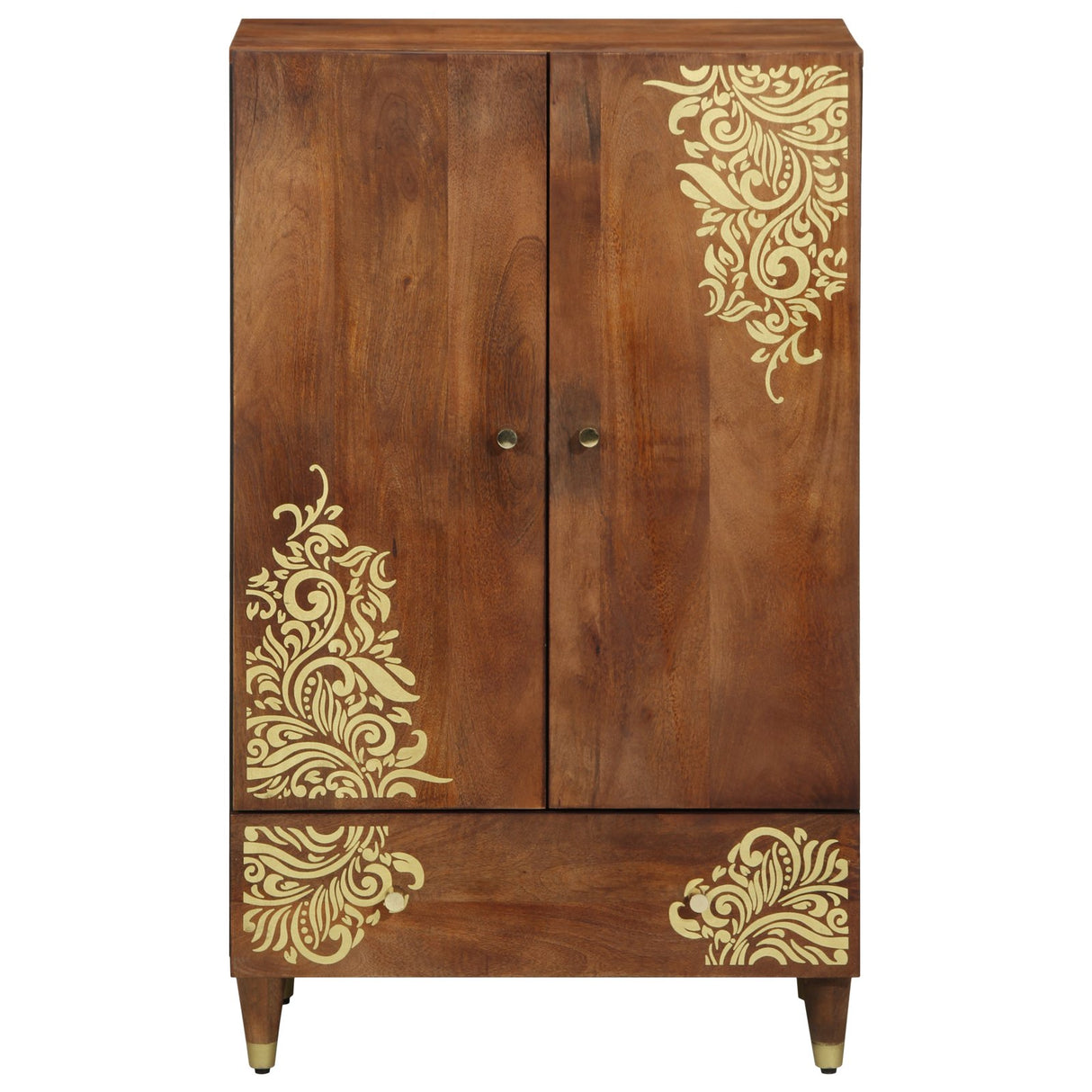 vidaXL Highboard met lade Bruin 60 x 33 x 100 cm Massief Mango Hout