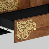 vidaXL Highboard met lade Bruin 60 x 33 x 100 cm Massief Mango Hout