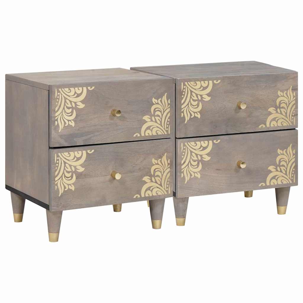 vidaXL Nachtkastje Honing bruin 40 x 33 x 46 cm Massief Mango Hout