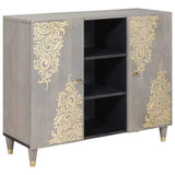 vidaXL Dressoir met plank Bruin 90 x 33 x 75 cm Massief Mango Hout