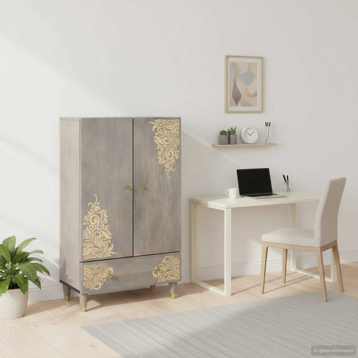 vidaXL Highboard met lade Bruin 60 x 33 x 100 cm Massief Mango Hout
