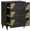 vidaXL Sideboard Grey and Gold 60 x 33 x 75 cm Solid Mango Wood
