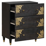 vidaXL Sideboard Grey and Gold 60 x 33 x 75 cm Solid Mango Wood