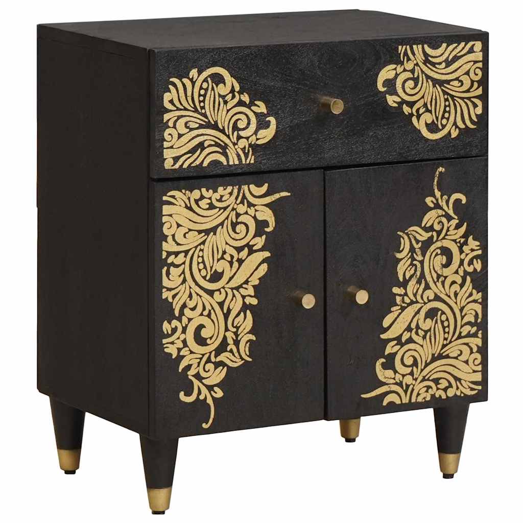 vidaXL Nightstand with Door and Drawer Honey Brown 50 x 33 x 60 cm