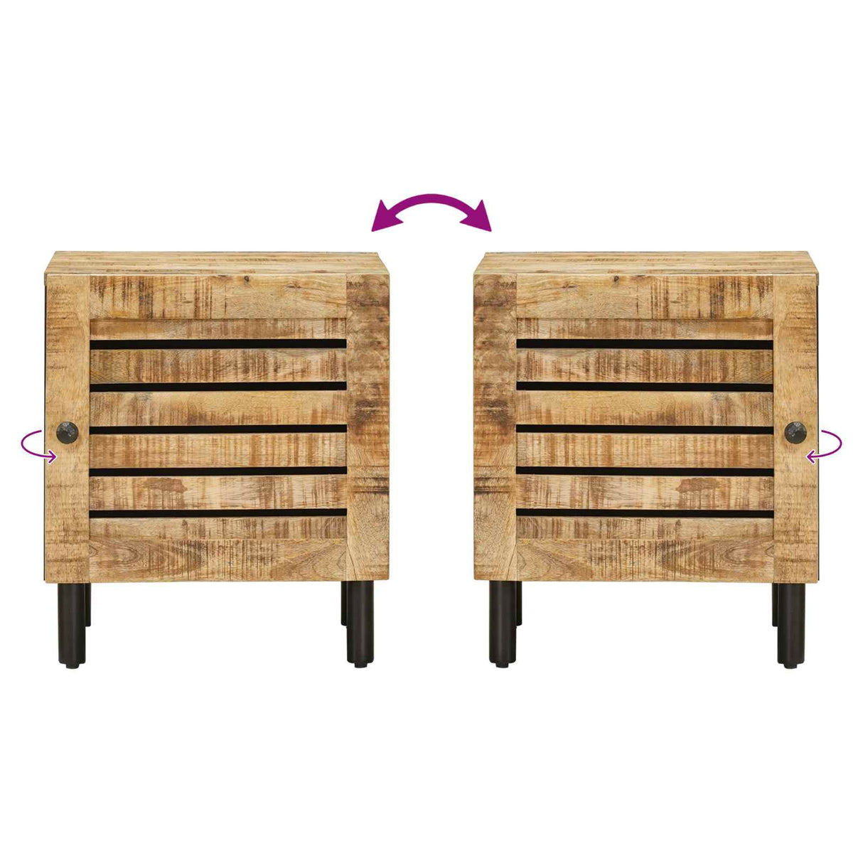 vidaXL Nachtkastje Naturel 40 x 33 x 46 cm Massief Mango Hout