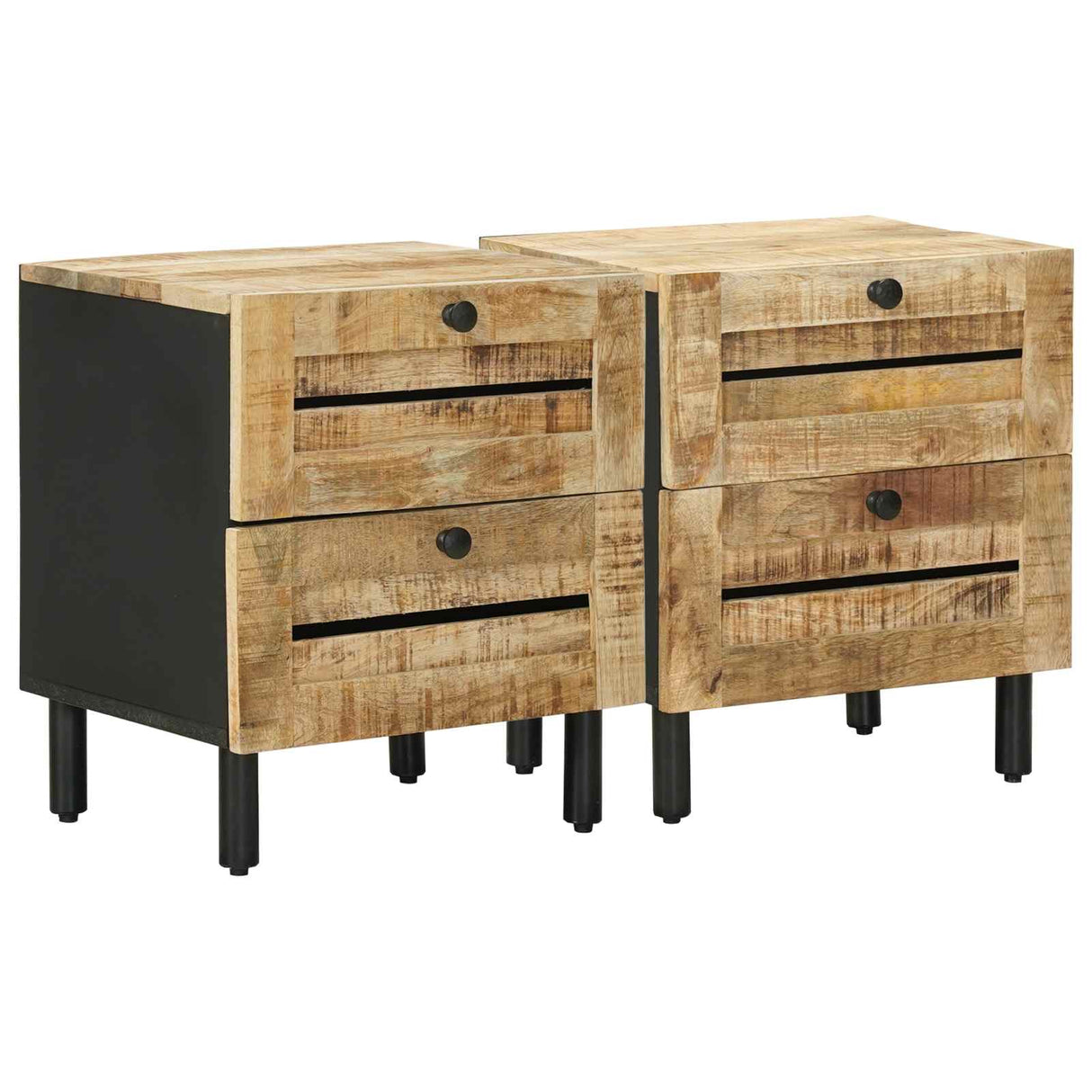vidaXL Nachtkastje Naturel 40 x 33 x 46 cm Massief Mango Hout