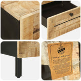 vidaXL Nachtkastje Naturel 40 x 33 x 46 cm Massief Mango Hout
