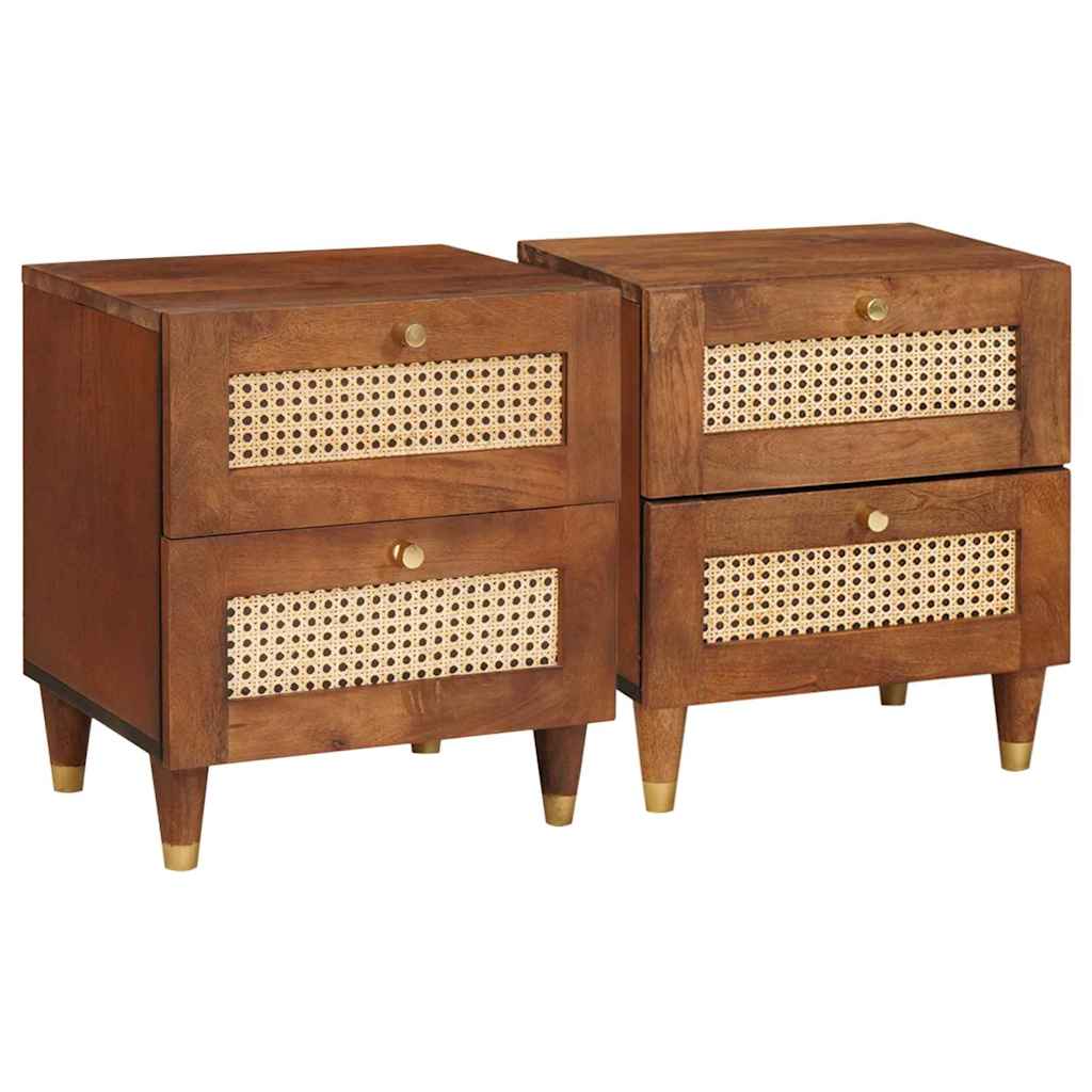 vidaXL Nachtkastje met lade Bruin 40 x 33,5 x 46 cm Massief acaciahout
