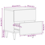 vidaXL Nachtkastje met lade Bruin 40 x 33,5 x 46 cm Massief acaciahout
