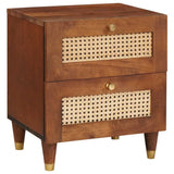 vidaXL Nachtkastje met lade Bruin 40 x 33,5 x 46 cm Massief acaciahout