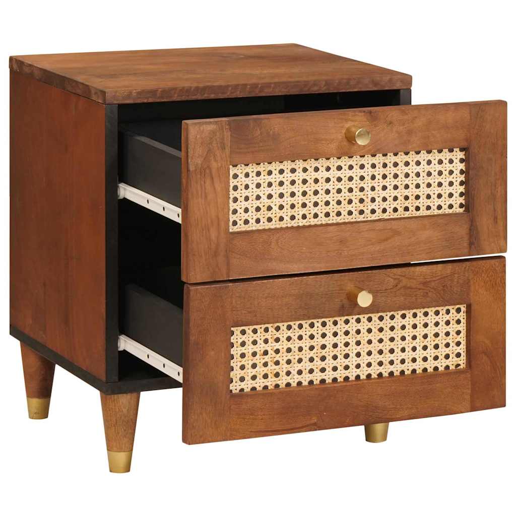 vidaXL Nachtkastje met lade Bruin 40 x 33,5 x 46 cm Massief acaciahout