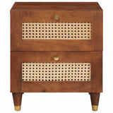 vidaXL Nachtkastje met lade Bruin 40 x 33,5 x 46 cm Massief acaciahout