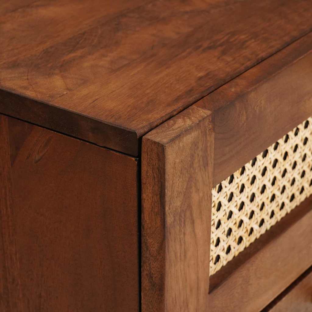 vidaXL Nachtkastje met lade Bruin 40 x 33,5 x 46 cm Massief acaciahout