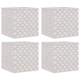 vidaXL Opbergboxen 4 st inklapbaar 32x32x32 cm ongeweven stof crème