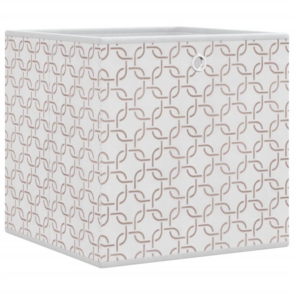 vidaXL Opbergboxen 4 st inklapbaar 32x32x32 cm ongeweven stof crème