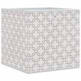 vidaXL Opbergboxen 4 st inklapbaar 32x32x32 cm ongeweven stof crème