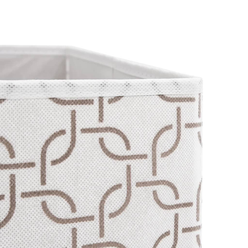 vidaXL Opbergboxen 4 st inklapbaar 32x32x32 cm ongeweven stof crème