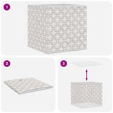 vidaXL Opbergboxen 4 st inklapbaar 32x32x32 cm ongeweven stof crème