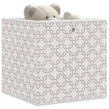 vidaXL Opbergboxen 4 st inklapbaar 32x32x32 cm ongeweven stof crème