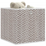 vidaXL Opbergboxen 4 st inklapbaar 32x32x32 cm ongeweven stof crème