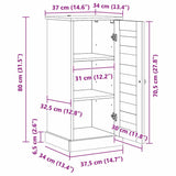 vidaXL Badkamerkast VIGO Bruin en Honingbruin 37,5 x 34 x 80 cm