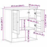 vidaXL Badkamerkast VIGO Bruin en Honingbruin 67,5 x 34 x 71,5 cm