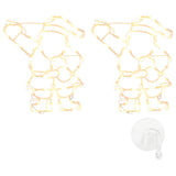 vidaXL Kerstverlichting silhouet van de kerstman2 st 35 LEDs warm wit
