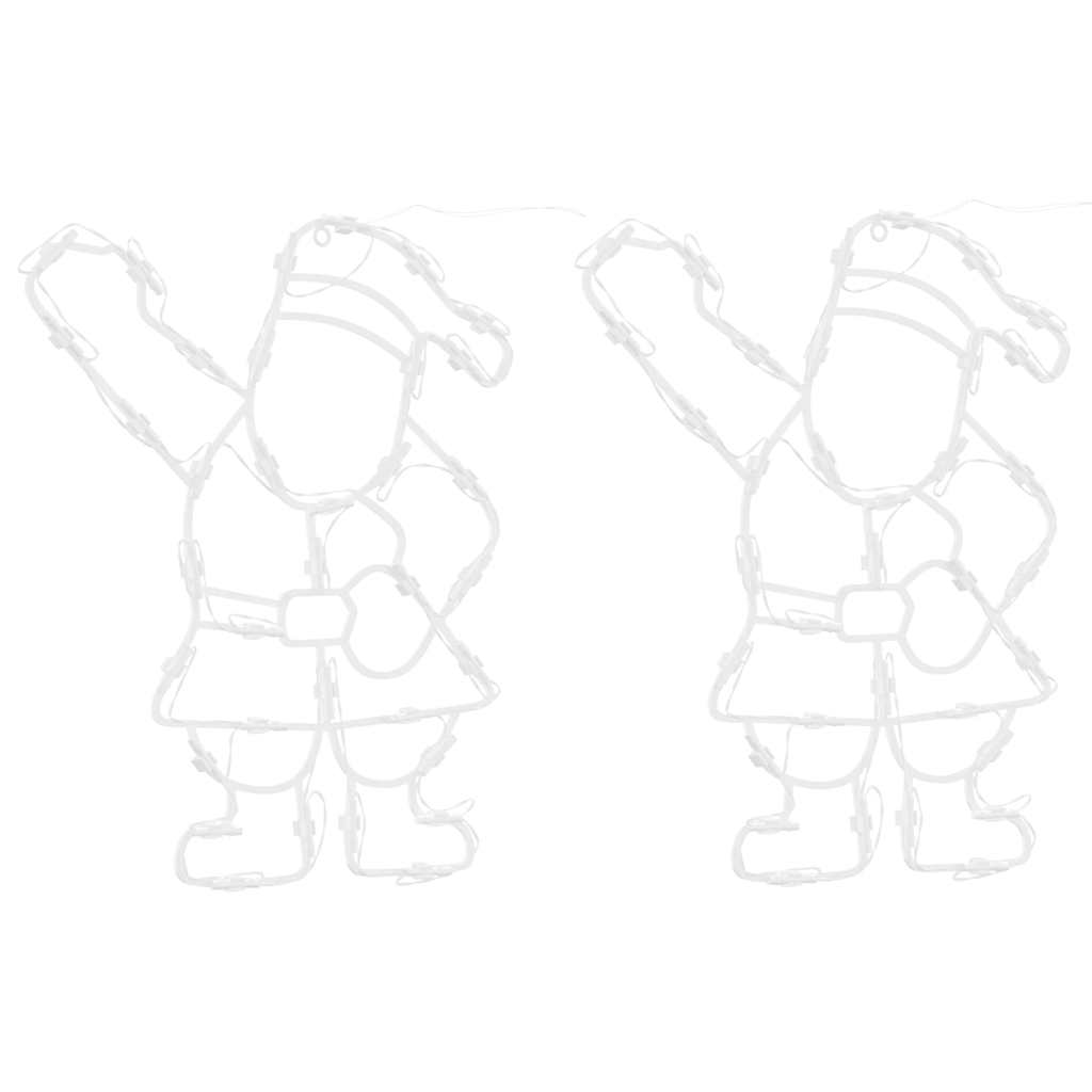 vidaXL Kerstverlichting silhouet van de kerstman2 st 35 LEDs warm wit