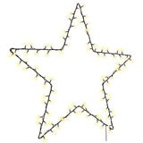 vidaXL Christmas lights star 3 pcs with ground spikes 50 LEDs 29 cm